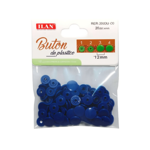Broches de Plástico Ilan de 12 mm, Luminosos, Azul Rey, Botones para Ropa Infantil - Product Image 1