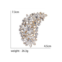 Bros Pin Bunga Marquise Berlapis Emas Vintage, Berhiaskan Rhinestone, Model Baroque Multi Layer, untuk Wanita, Cocok untuk Acara Resepsi