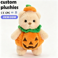 Ours en peluche moelleux très populaire, ours en peluche avec costume de citrouille orange, poupée en peluche, cadeau mignon d'Halloween pour enfants