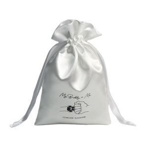 Sacs de protection en soie de luxe personnalisés pour perruques, sacs cadeaux de qualité avec cordon de serrage pour cosmétiques, bijoux, lingerie, sacs à main, pochettes en satin pour cheveux - Product Image 1