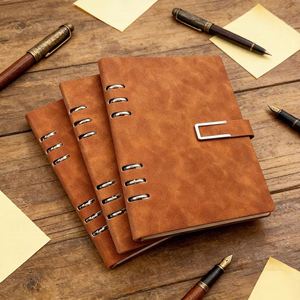 2026 Trending Customized A5 Loose Leaf Hardcover PU Leather Journal <b>Lined</b> Thick High Quality Innerpages Personalized <b>Notebook</b> - Product Image 1