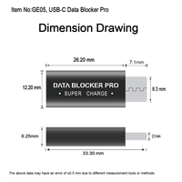 Bloqueador DE DATOS USB C Pro tipo C 3,0 Bloqueador DE DATOS USB puro para teléfonos celulares, tabletas bloquean la transferencia de datos no deseados, protegen de forma segura