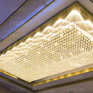 Tùy chỉnh kỹ thuật tiệc hiện đại K9 pha lê trần ánh sáng thiết kế vuông biệt thự trần thấp khách sạn sang trọng lớn Đèn trần - Product Image 6