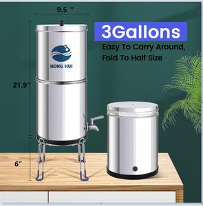 Hồng HUI NSF/ANSI 42 & 372 kích thước lớn 22 L epurateur D'eau xách tay thép không gỉ trọng lực lọc nước - Product Image 2