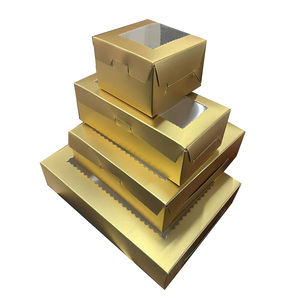 Imee Sang Trọng Vàng Rõ Ràng Cửa Sổ Bánh Donut Điều Trị Hộp Dùng Một Lần Ngọt Ngào Bánh Gấp Hộp Giấy Hình Chữ Nhật Vuông Thực Phẩm Tráng Miệng Hộp - Product Image 5