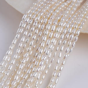 Perles d'eau douce naturelles de Zhuji en forme de riz, 2-2,5 mm, pour collier DIY, semi-finies, en vrac, pour Xiaomi - Product Image 5