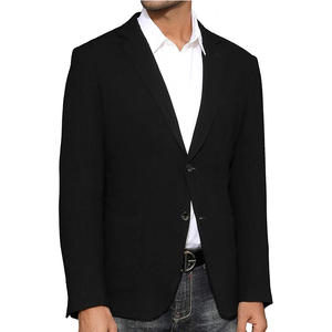 <span class=keywords><strong>Blazer</strong></span> Casual da <span class=keywords><strong>Uomo</strong></span> Monopetto con Risvolto a Revers, in Misto Lino <span class=keywords><strong>Beige</strong></span>, per Abbigliamento Business Smart-Casual - Product Image 1