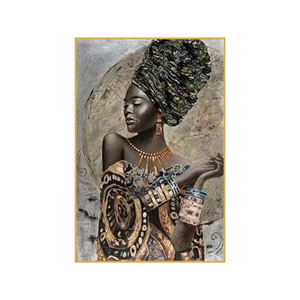 Art figuratif moderne contemporain <span class=keywords><strong>peinture</strong></span> de dame noire belle figure de dame <span class=keywords><strong>peinture</strong></span> de porcelaine de cristal - Product Image 1