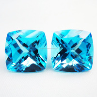 Topaze bleue suisse, taille coussin facettée, pierre précieuse pour la fabrication de bagues, pendentifs et bijoux, pierre semi-précieuse GEMFORTE INC