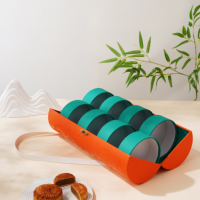 Meilleure qualité bon prix impression de logo personnalisé carton rigide magnétique multicouche cadeaux de noël cylindre boîte en papier avec poignée