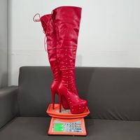 Bottes sexy au-dessus du genou à rivets et clous, plateforme, cuissardes longues, grandes tailles 50, bottes à talons aiguilles pour femmes