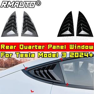 For Tesla Model 3 2024+ Exterior Accessories Car Side Rear <b>Window</b> Louver Shutter Cover Rear Quarter <b>Panel</b> <b>Window</b> Body Kit - Product Image 2