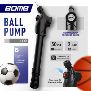 BOMB ปั๊มจักรยานแบบแมนนวลพร้อมเกจวัดแรงดันวาล์วเพรสต้าแรงดันสูง 30-50 PSI ปั๊มมือสำหรับปั่นจักรยาน - Product Image 2