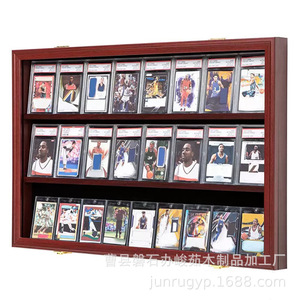 Wooden Sports Card Storage Rack 3 Floors <b>Wall</b> Mounted <b>Display</b> <b>Case</b> For Collectible Cards And Photos - Product Image 3