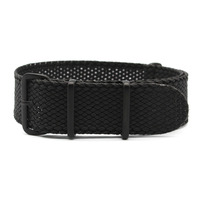 Bracelet de montre en nylon Perlon tissé noir avec logo personnalisé 16 mm 18 mm 20 mm 22 mm 24 mm Boucle en acier inoxydable monobloc