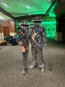 Funtoys, el Nuevo y Popular Disfraz de Robot con Luces LED Plateadas, Disfraz de Espejo Plateado para <span class=keywords><strong>Mujer</strong></span>, para Fiestas y Actuaciones - Product Image 1