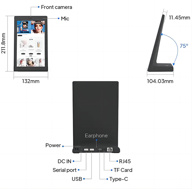 7/8/10.1/13.3/14/15.6/17.3 Inch L Shape Desktop Android Tablet PC with 1/2gb+8/16gb Tablet PC
