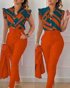 En stock, costume décontracté pour femmes, polyester, manches longues, col à nœud, longueur intégrale - Product Image 6