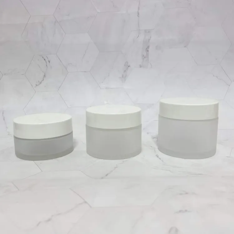 Vaso per crema cosmetica in vetro da 100g 150g 200g confezione per la cura della pelle in barattolo di bambù naturale ecologico
