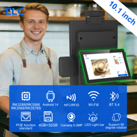 Kiosco de Pared con Tablet NFC, Android 14, POE, RK3576S, 4+32GB, Pantalla Táctil de 10 Puntos, WiFi6, Barra de Luz LED, Aplicación de Pago