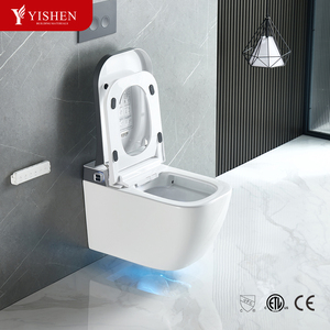 Smart Intelligent Wall-Mounted Toilet Elongated Bowl New Design Water Tank Siphon <strong>Hanging</strong> Egg Advanced P-Trap Remote Included
