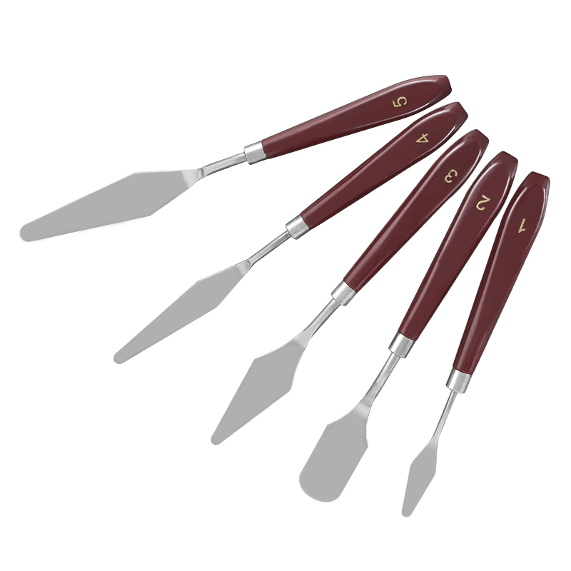 5 шт нержавеющая сталь художников палитра нож набор шпатель палитра нож картина смешивания скребок Nail Art Инструменты для живописи масляными красками акриловое волокно