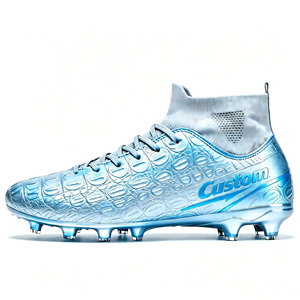 <span class=keywords><strong>Scarpe</strong></span> da Calcio High-Top in PVC Effetto Coccodrillo <span class=keywords><strong>con</strong></span> Tacchetti Lunghi FG e Supporto per Caviglia, per Terreni Duri, Adatte a Tutte le Stagioni - Product Image 3