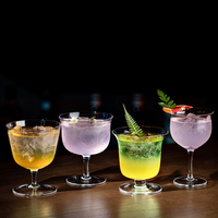 Set Gelas Koktail Kristal Bening Tiup Tangan dengan Logo Kustom Grosir untuk Martini Coupe Highball Bar Restoran Pesta Pernikahan