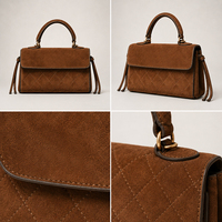 Sacs à bandoulière en daim et cuir véritable pour femmes, style luxe discret, sacoche à rabat vintage, sac à main personnalisé