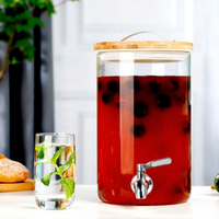 Bouteille en verre borosilicate haute résistance avec bec verseur, grande capacité, pour usage domestique, idéale pour les boissons et les thés aux fruits
