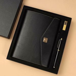Wholesale Promotional Luxury Business Gift Note Book Pen and USB Sets Personalized Custom <b>Journal</b> Notebook Corporate Gift Set - Product Image 2