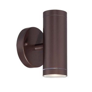 HMS moderna due luci LED parete applique finitura bronzo lunga striscia può impermeabile in alluminio caldo bianco ETL certificato per uso esterno - Product Image 2