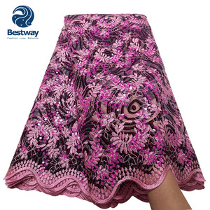 Tessuto di pizzo africano 2022 stilista abiti da <span class=keywords><strong>donna</strong></span> pizzo ricamato sequenza pizzo francese - Product Image 2