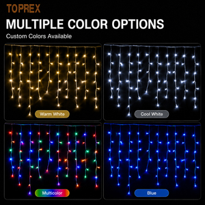 Toprex Warmweiße Festoon Outdoor Eiszapfen-Lichterkette Wasserdichte LED-Weihnachtsbeleuchtung Vorhanglicht Feenlicht-Vorhang - Product Image 1