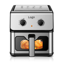 Friteuse à air intelligente grande capacité 8L 2000W - Cuiseur en acier inoxydable à écran tactile avec fenêtre de visualisation et surface antiadhésive