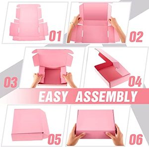 OEM Recyclable Corrugated Paper Box Foldable Personalized Custom Logo Printed Pink Shipping Paper <b>Boxes</b> Mailer Box - Product Image 5