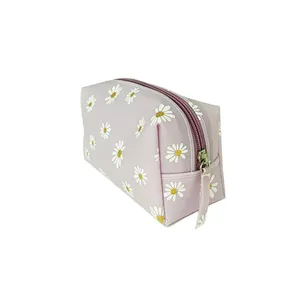 Sac de maquillage en PVC à fleurs personnalisé Sacs à cosmétiques de rangement à main