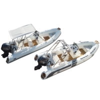 Bateau semi-rigide Hypalon de luxe 5,8 m avec coque en PRV, console centrale, bateau pneumatique rigide, yacht, tender, bateau rapide sportif pour la location