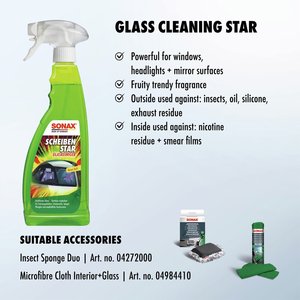 Nettoyant pour vitres Star Glass Cleaner 750 ml, très vendu, pour un nettoyage sans traces sur les vitres de voiture et les miroirs - Product Image 2