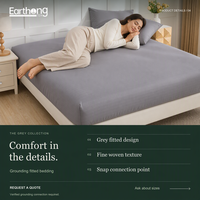 Drap de lit de mise à la terre en fibre d'argent 5% certifié OEKO, fournisseur de literie de mise à la terre pour emballages personnalisés et commandes en gros