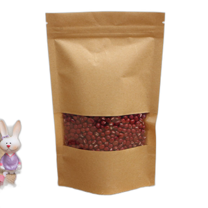 Stand up Brown <span class=keywords><strong>Kraft</strong></span> Paper Resellable Ziplock Cremallera Termosellable Almacenamiento de alimentos Doypack <span class=keywords><strong>Bolsas</strong></span> de embalaje Bolsa - Product Image 2