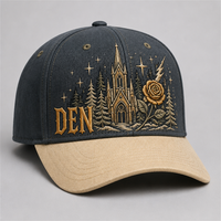 Casquette de baseball personnalisée style Old English, 5 panneaux, visière incurvée, style Dad Hat, streetwear urbain West Coast, vente en gros, faible MOQ