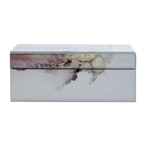 Scatola Decorativa con Coperchio, Portagioie a Specchio con Finitura Ispirata al Marmo, Organizzatore per Arredamento Casa - Product Image 3