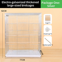 Cage à oiseaux en métal simple et durable, grande et spacieuse, en zinc électroplaqué, pour perroquets, pigeons, canaris, cages d'élevage