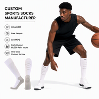 Chaussettes d'entraînement de football professionnel pour hommes épaissie semelle de serviette antidérapante évacuant la sueur chaussettes de sport respirantes pour le sport