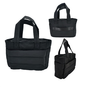 Sac fourre-tout isotherme pour femme, noir, horizontal, carré, avec fermeture éclair, style décontracté, design simple - Product Image 1