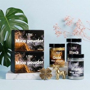 LEQU Happy And Fun Kit de 3 Piezas de Polvo Metálico Negro, Dorado y Plateado, Pigmento Metálico de Alta Concentración para Resina, Manualidades y Pintura - Product Image 1