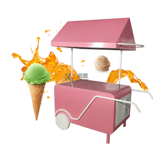 Congélateur de présentation de glaces et de sucettes glacées en fibre de verre électrique de grande taille 2025, chariot de restauration rapide mobile à 4 roues - Product Image 2