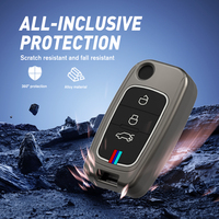 Magicocase Geely Uyumlu Çinko Alaşımlı Araba Anahtarlık Tam Paket Uzaktan Kumandalı Akıllı Metal Koruyucu Kabuk Aksesuarları 2005-2016