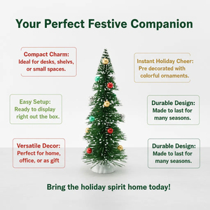 Sanwei Nhà Máy Bán Buôn 17.5Cm Chất Lượng Cao Nhỏ Nhân Tạo Bàn <span class=keywords><strong>Xmas</strong></span> Tree Mini Cây Giáng Sinh Với Quả Bóng Đầy Màu Sắc - Product Image 6